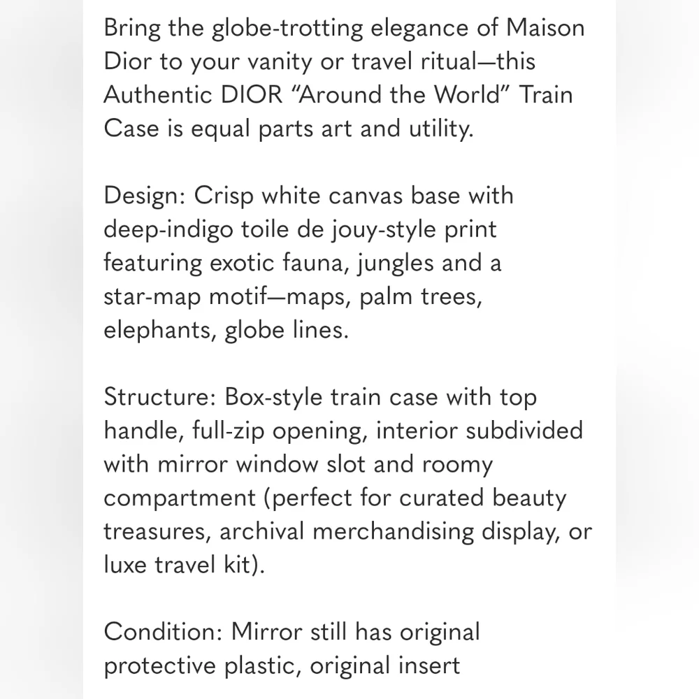 Dior Around The World Train Case